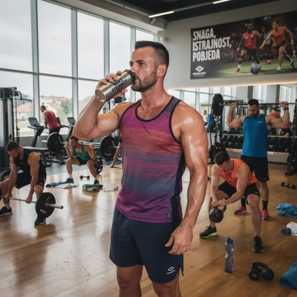 Prikaz sastojaka čaja, uključujući proteine i bilje.